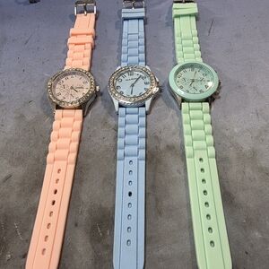 Set of Three Pastel Watches